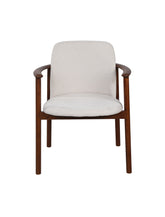 Odo Chair in Walnoot met Crème Bouclé Stofbekleding